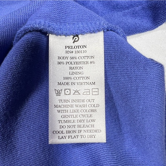 Peloton Terrycloth 1/4 Zip Pullover Cropped Oversized Swearshirt Size Small EUC - Picture 8 of 12